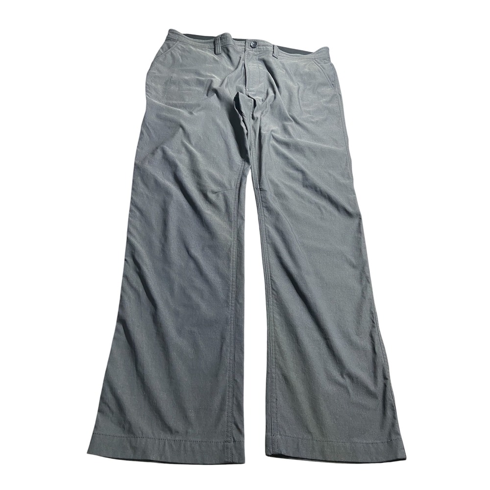 Prana Brion Slim Fit Pants Mens 40x32 Charcoal Gray Nylon Stretch Hiking